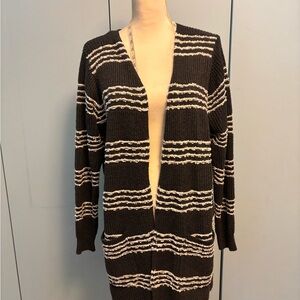 Staccato Black and White Striped Cardigan